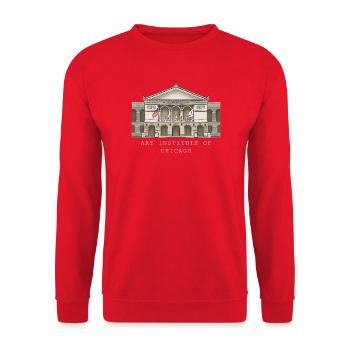 Chicago, hand-drawn art museum - Unisex Sweatshirt - red - Front - Alina (178cm) & Michal (187cm)