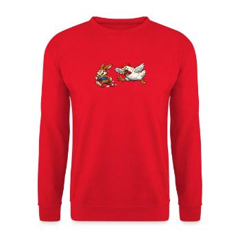 Easter bunny and chicken - Unisex Sweatshirt - red - Front - Alina (178cm) & Michal (187cm)