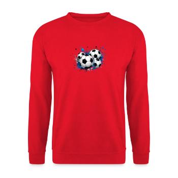 Das Fußballdesign zum Großereignis - Unisex Pullover - Rot - Vorne - Alina (178cm) & Michal (187cm)