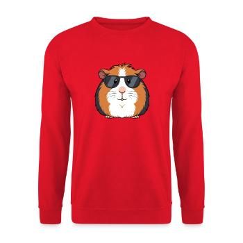 Guinea pig chic sunglasses - Unisex Sweatshirt - red - Front - Alina (178cm) & Michal (187cm)