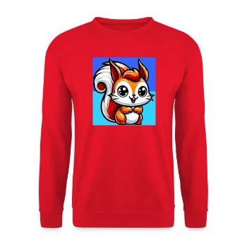 squirrel - Unisex Sweatshirt - red - Front - Alina (178cm) & Michal (187cm)