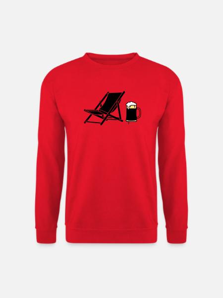 Deck Chair Beer Mug Silhouette - Unisex Sweatshirt - red