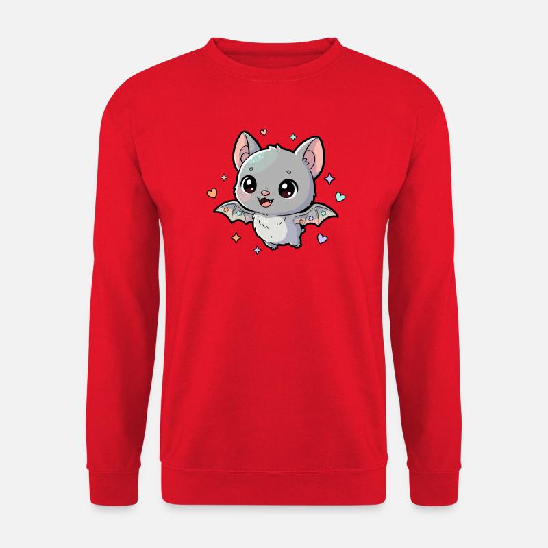 Kuschelfledermaus mit Pastellsternchen - Unisex Pullover - Rot
