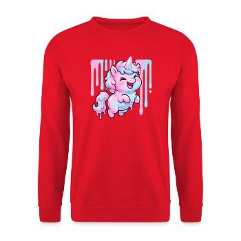 Pastel Unicorn Drop Delight - Unisex Sweatshirt - red - Front - Alina (178cm) & Michal (187cm)