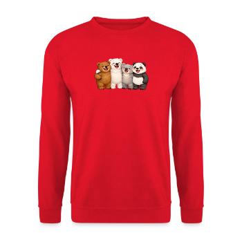 Four Bears in Friendship - Unisex Sweatshirt - red - Front - Alina (178cm) & Michal (187cm)