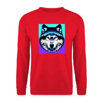 Wolf - Unisex Pullover - Rot - Vorne - Alina (178cm) & Michal (187cm)