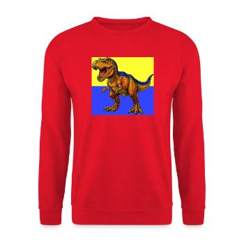 Dinosaurier - Unisex Pullover - Rot - Vorne - Alina (178cm) & Michal (187cm)