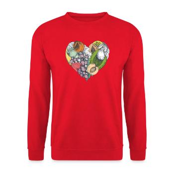 Fruit Heart Collage - Unisex Sweatshirt - red - Front - Alina (178cm) & Michal (187cm)