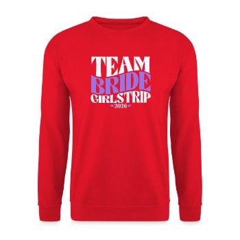 Team Bride Hen Party Bachelorette Party 2026 - Unisex Sweatshirt - red - Front - Alina (178cm) & Michal (187cm)
