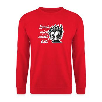 Sprich mich nicht an! Teenager - Unisex Pullover - Rot - Vorne - Alina (178cm) & Michal (187cm)