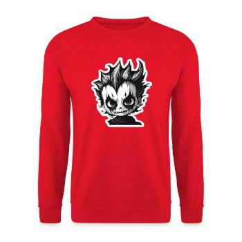 Spiky Skull Chibi - Unisex Sweatshirt - red - Front - Alina (178cm) & Michal (187cm)