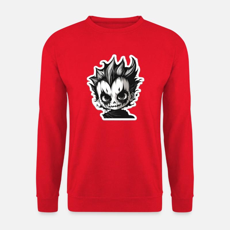 Spiky Skull Chibi - Unisex Sweatshirt - red