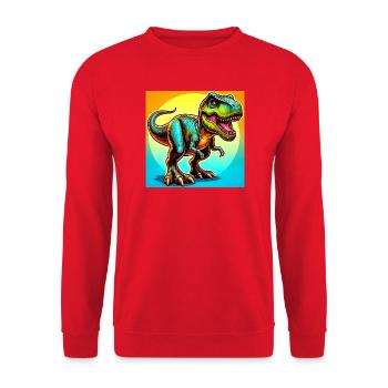 Dinosaurier - Unisex Pullover - Rot - Vorne - Alina (178cm) & Michal (187cm)