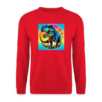 Dinosaurier - Unisex Pullover - Rot - Vorne - Alina (178cm) & Michal (187cm)