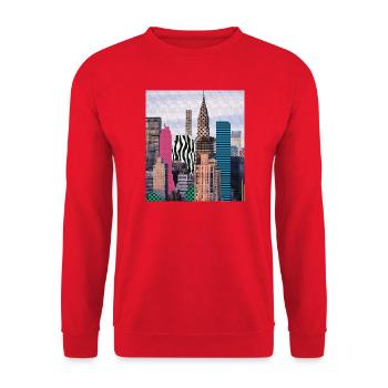 NYC - Unisex Sweatshirt - red - Front - Alina (178cm) & Michal (187cm)