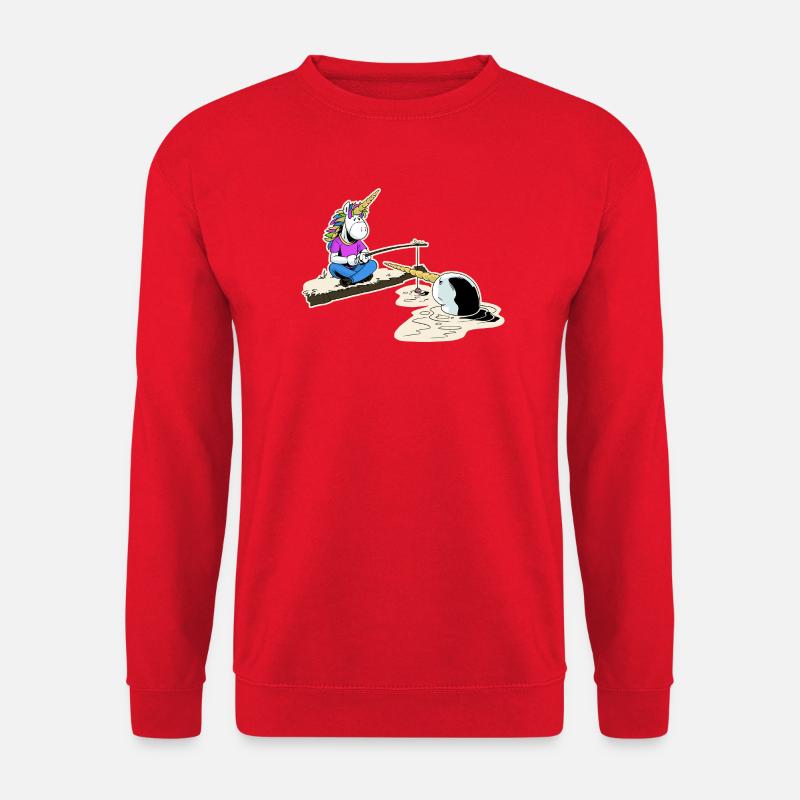 Einhorn und Narwal - Unisex Pullover - Rot