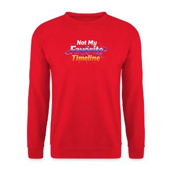 Le sarcasme n’est pas ma chronologie préférée, Lusti - Sweat-shirt Unisexe - rouge - Devant - Alina (178cm) & Michal (187cm)
