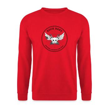 Skull Hipster Circle - Unisex Pullover - Rot - Vorne - Alina (178cm) & Michal (187cm)