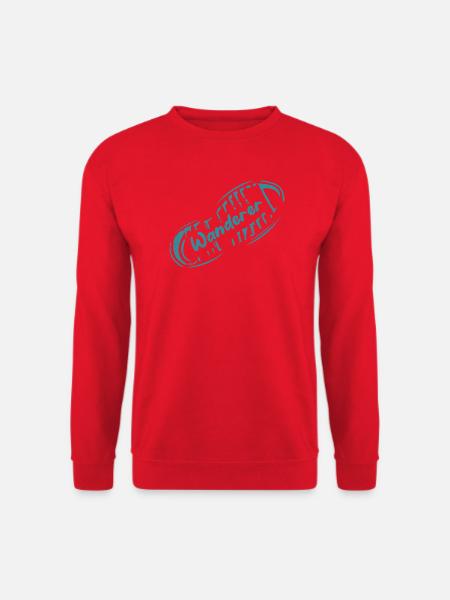 Laissez votre empreinte : Wanderer Travel Design - Sweat-shirt Unisexe - rouge