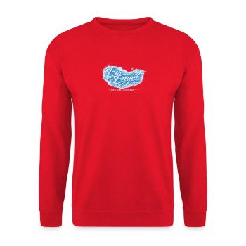 Eisengel: Kalter Blick, Warmes Herz - Unisex Pullover - Rot - Vorne - Alina (178cm) & Michal (187cm)