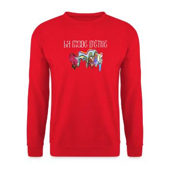 La Mode d’Être Fluidité  - Sweat-shirt Unisexe - rouge - Devant - Alina (178cm) & Michal (187cm)
