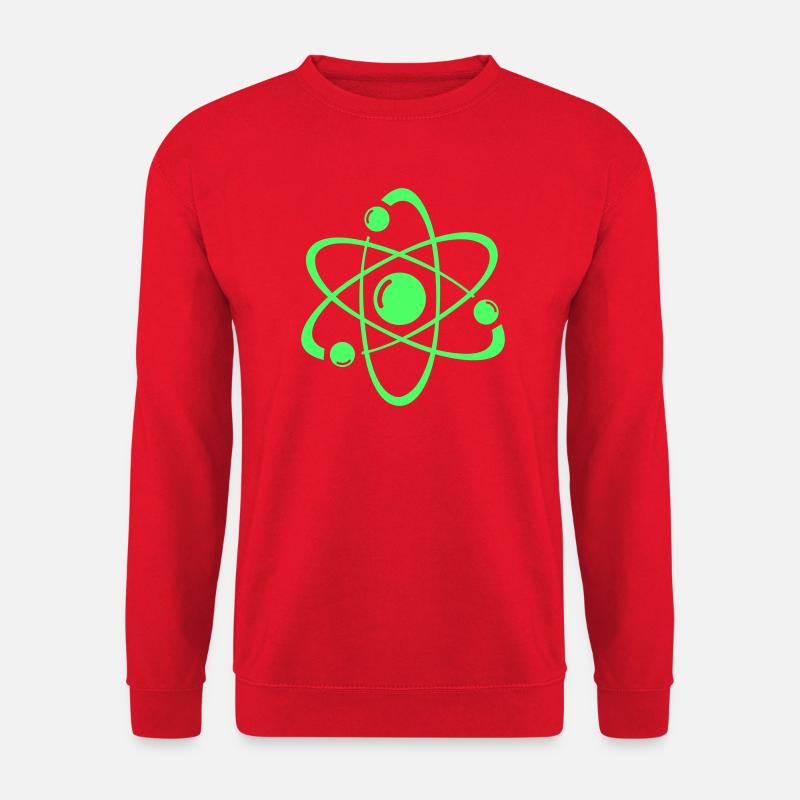 Neonatom-Design: Strahlendes Atombild - Unisex Pullover - Rot