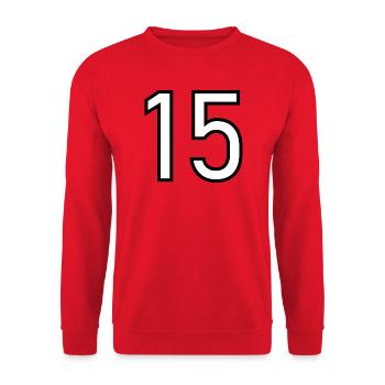 15. 15 YEARS. 15th ANNIVERSARY. 15 YEAR ANNIVERSARY. - Unisex Sweatshirt - red - Front - Alina (178cm) & Michal (187cm)