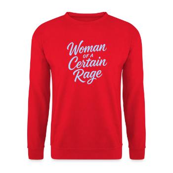 Femme d’une certaine rage disant le design bleu clair - Sweat-shirt Unisexe - rouge - Devant - Alina (178cm) & Michal (187cm)