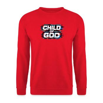 Child Of God God's Child - Unisex Sweatshirt - red - Front - Alina (178cm) & Michal (187cm)