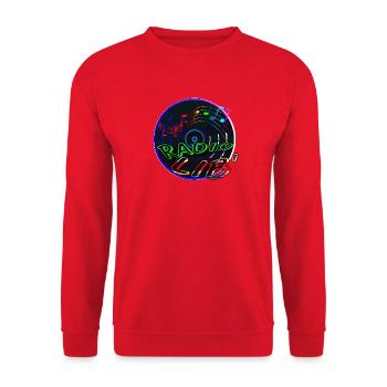 Neon Radio Lib Vinyl - Unisex Pullover - Rot - Vorne - Alina (178cm) & Michal (187cm)