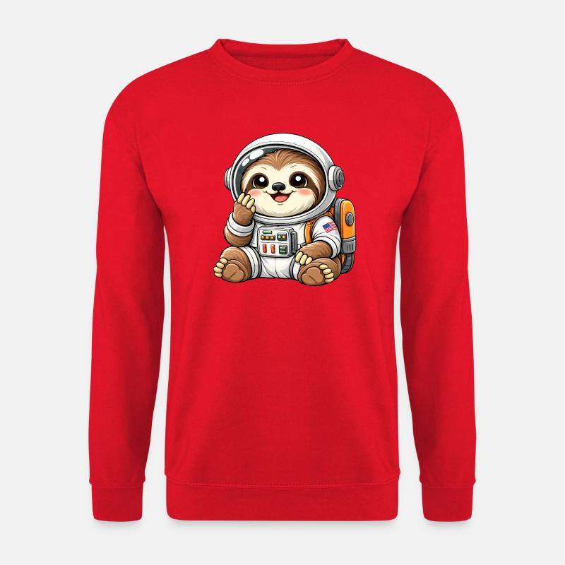 Cute Sloth Astronaut Space Universe - Unisex Sweatshirt - red