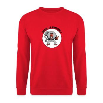 20/20, le babouin ! - Sweat-shirt Unisexe - rouge - Devant - Alina (178cm) & Michal (187cm)