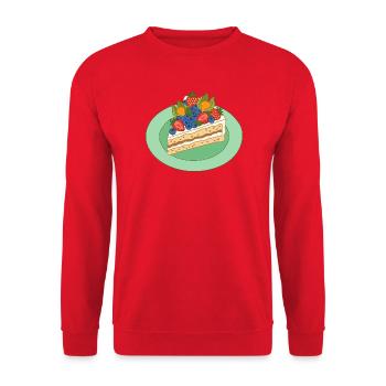 Fruchtige Tortenpracht - Unisex Pullover - Rot - Vorne - Alina (178cm) & Michal (187cm)