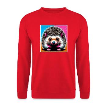 hedgehog - Unisex Sweatshirt - red - Front - Alina (178cm) & Michal (187cm)