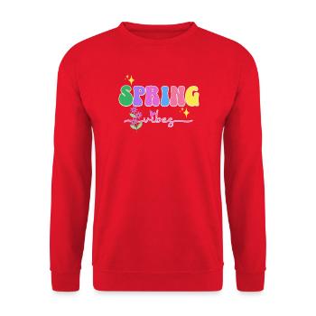 Spring Vibes: Colorful Blossoms, Spring - Unisex Sweatshirt - red - Front - Alina (178cm) & Michal (187cm)