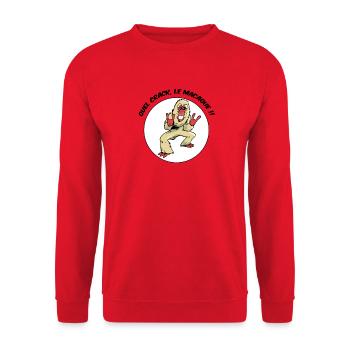 Quel crack, le macaque ! - Sweat-shirt Unisexe - rouge - Devant - Alina (178cm) & Michal (187cm)