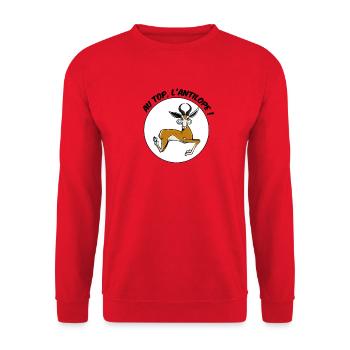 au top, l'Antilope ! - Sweat-shirt Unisexe - rouge - Devant - Alina (178cm) & Michal (187cm)