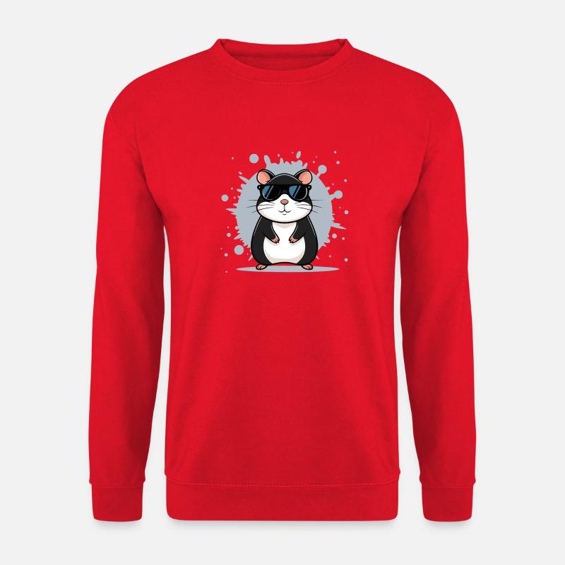 Hamster-Sonnenbrille - Unisex Pullover - Rot