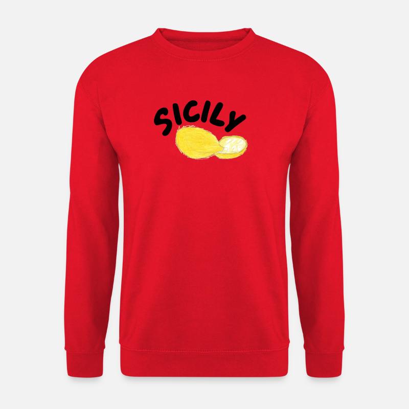 Sicily Lemons Illustration - Sicily - Unisex Sweatshirt - red