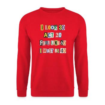 Age Mirror Collage of Years - Unisex Sweatshirt - red - Front - Alina (178cm) & Michal (187cm)
