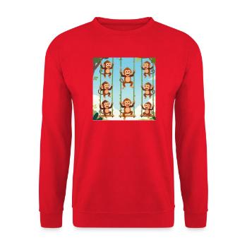 Swinging monkeys in the jungle - Unisex Sweatshirt - red - Front - Alina (178cm) & Michal (187cm)
