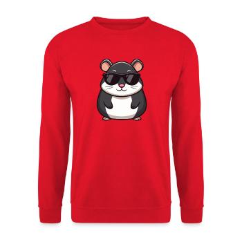 Hamster Noir et Blanc Cool Lunettes de Soleil - Sweat-shirt Unisexe - rouge - Devant - Alina (178cm) & Michal (187cm)