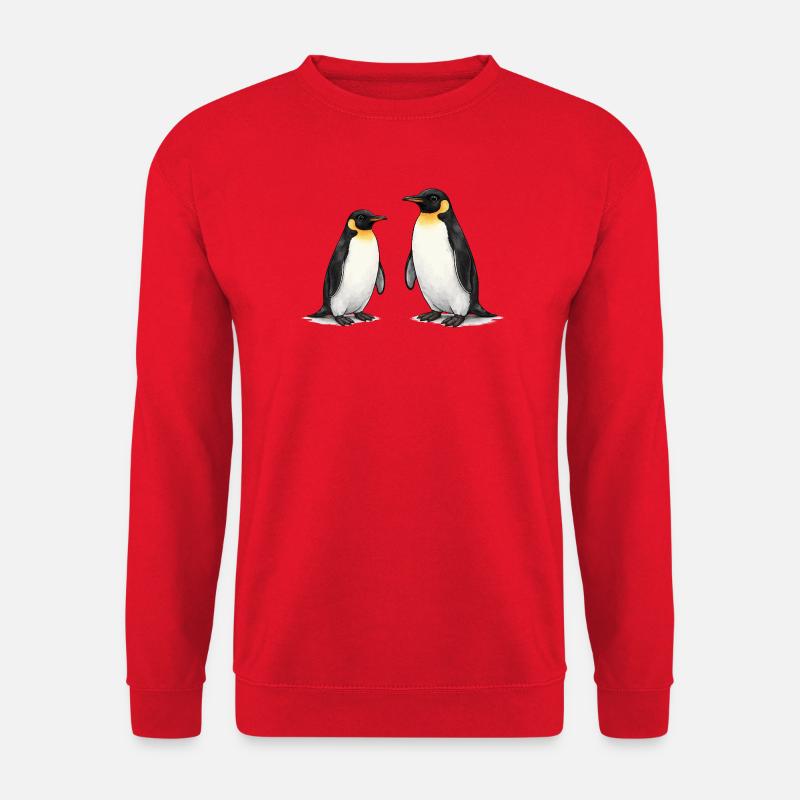 Zwei Pinguine Aquarell - Unisex Pullover - Rot