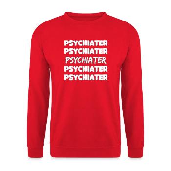 Gift for Psychiatrist - Unisex Sweatshirt - red - Front - Alina (178cm) & Michal (187cm)