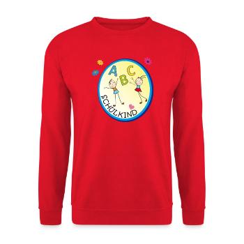 ABC Schulkind  - Unisex Pullover - Rot - Vorne - Alina (178cm) & Michal (187cm)