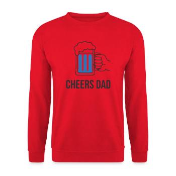 Sociable Cheers Dad Beer Mug - Unisex Sweatshirt - red - Front - Alina (178cm) & Michal (187cm)
