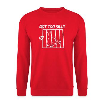 Un oiseau en cage – C’est devenu trop ridicule - Sweat-shirt Unisexe - rouge - Devant - Alina (178cm) & Michal (187cm)