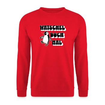 Watschel doch mal - Unisex Pullover - Rot - Vorne - Alina (178cm) & Michal (187cm)