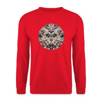 Natur Mandala Magnolien - Unisex Pullover - Rot - Vorne - Alina (178cm) & Michal (187cm)