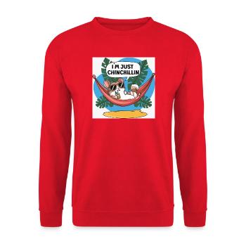 Chinchillin Hamac Tropical Chill - Sweat-shirt Unisexe - rouge - Devant - Alina (178cm) & Michal (187cm)